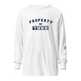 P.O.Y NVY/WHT Hooded long-sleeve tee
