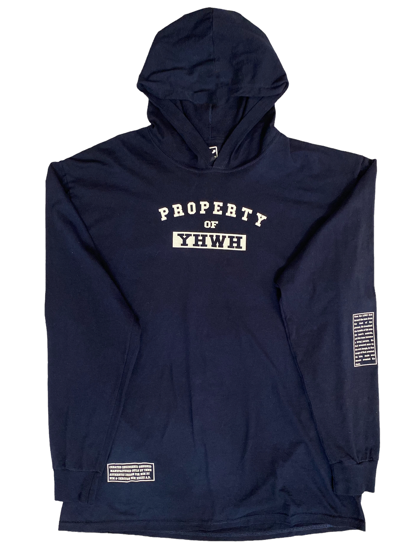 POY LONG SLEEVE HOODED T NVY