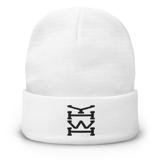 Y Signature Wht Embroidered Beanie
