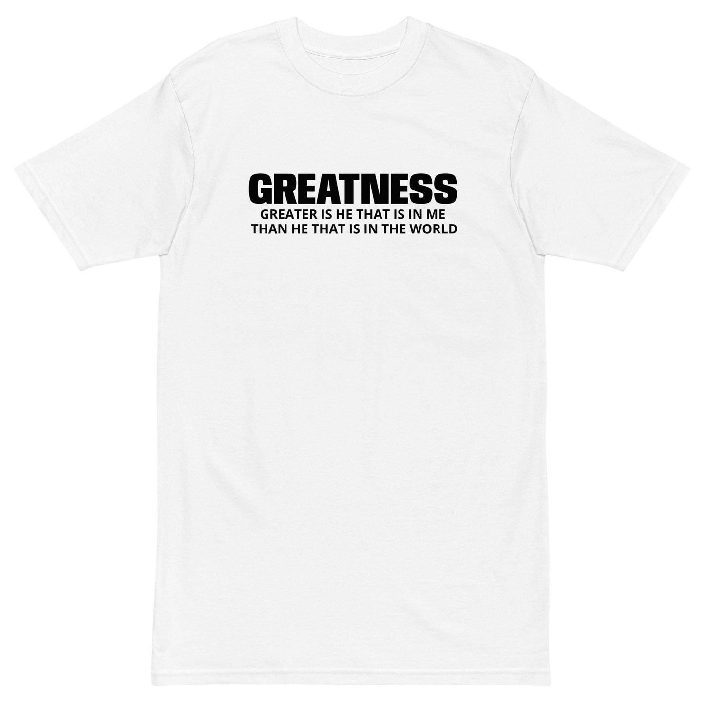 GREATNESS WHT/BLK premium heavyweight tee