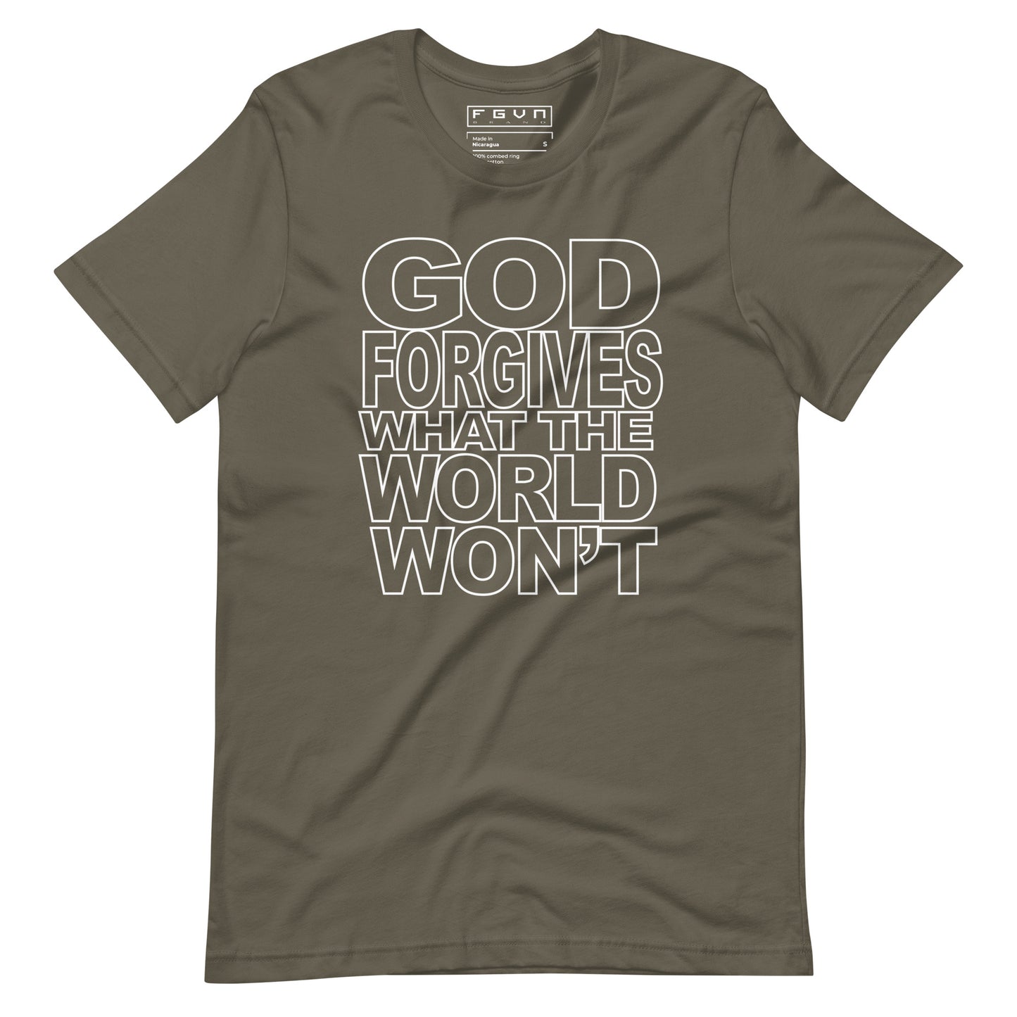 GOD FORGIVES Unisex t-shirt