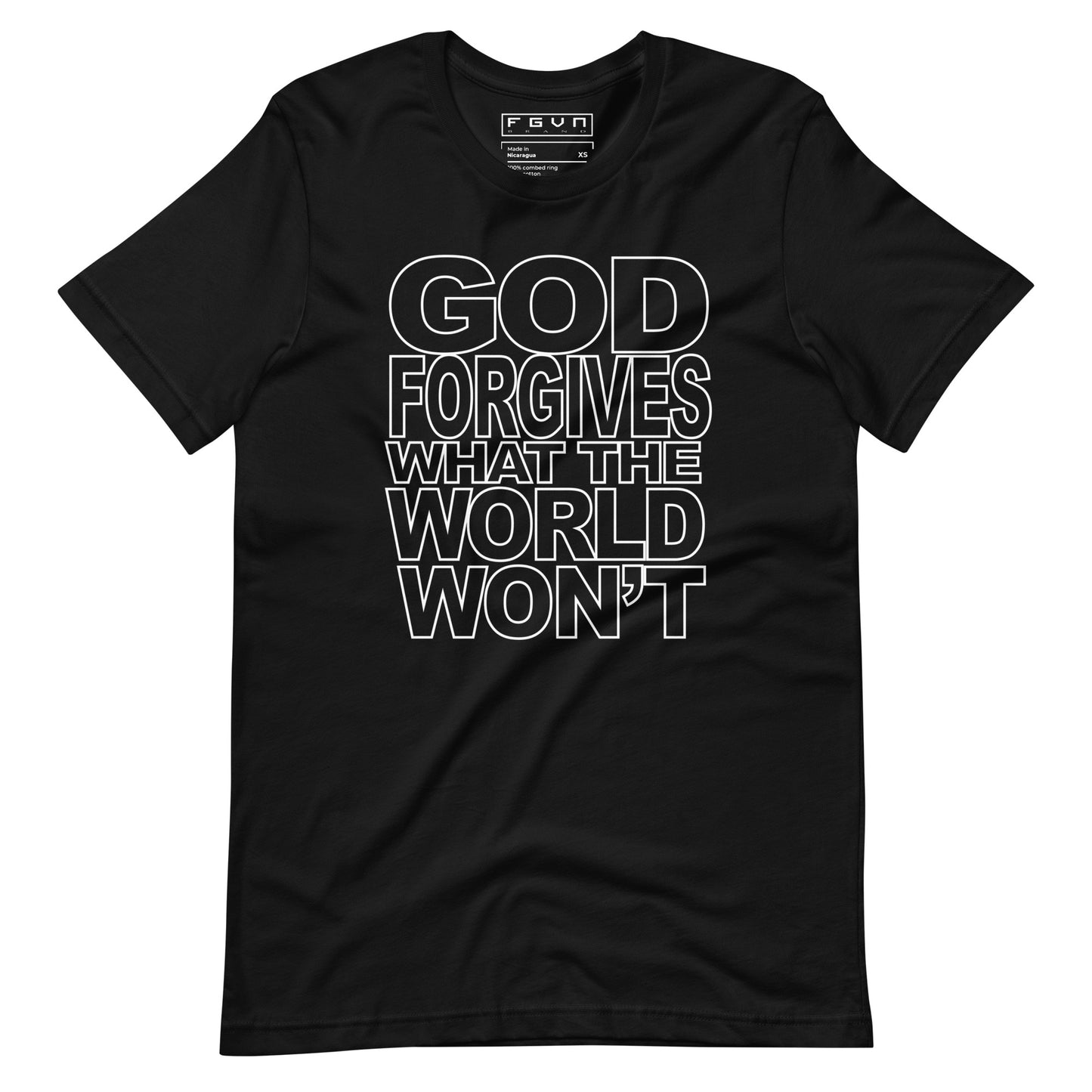 GOD FORGIVES Unisex t-shirt